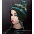 Custom Pattern New Asian Style Knitted Beanie Hat with Earflap (1-2272/73/74/76)